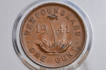1941 Newfoundland Cent - Choice AU Grade / Condition - One Cent Newfoundland 1941 Newfoundland Small Cent