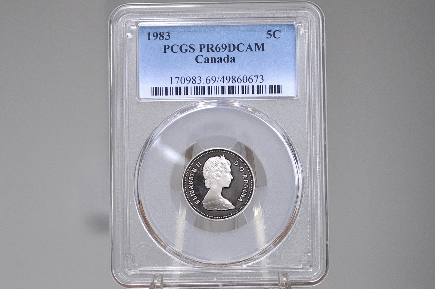 1983 Canadian 5 Cent - Graded PR69 Deep Cameo Proof - 5 Cent Canada 1983 - Queen Elizabeth II -