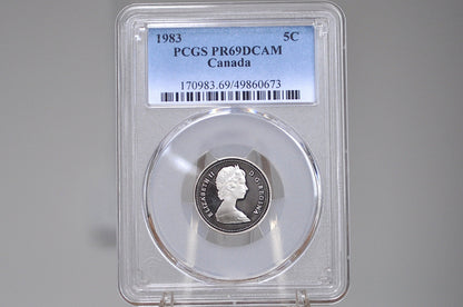 1983 Canadian 5 Cent - Graded PR69 Deep Cameo Proof - 5 Cent Canada 1983 - Queen Elizabeth II -