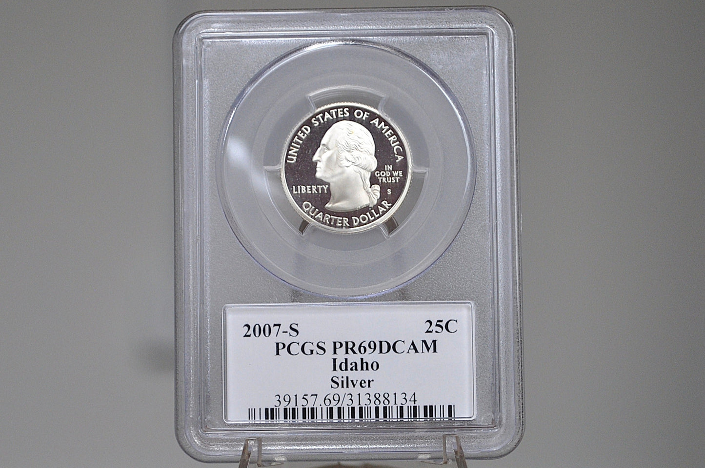 2007-S Idaho Silver Proof Idaho Quarter - Graded PCGS PR69 Deep Cameo - San Francisco Mint - 2007 Proof State Quarter 2007-S