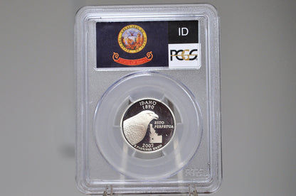 2007-S Idaho Silver Proof Idaho Quarter - Graded PCGS PR69 Deep Cameo - San Francisco Mint - 2007 Proof State Quarter 2007-S