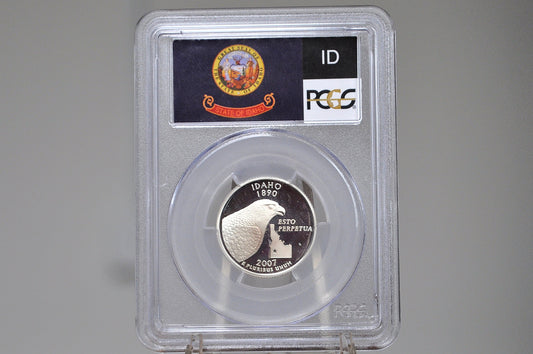 2007-S Idaho Silver Proof Idaho Quarter - Graded PCGS PR69 Deep Cameo - San Francisco Mint - 2007 Proof State Quarter 2007-S