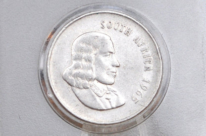 1965 South Africa 20 Cents - Great Condition - English Legend - Jan Van Riebeeck - Beautiful Coin for a Collection!