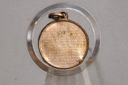 Beautiful 9K Rose Gold The Lord's Prayer Pendant - Catholic Medals - Christianity Pendants - Our Father Prayer