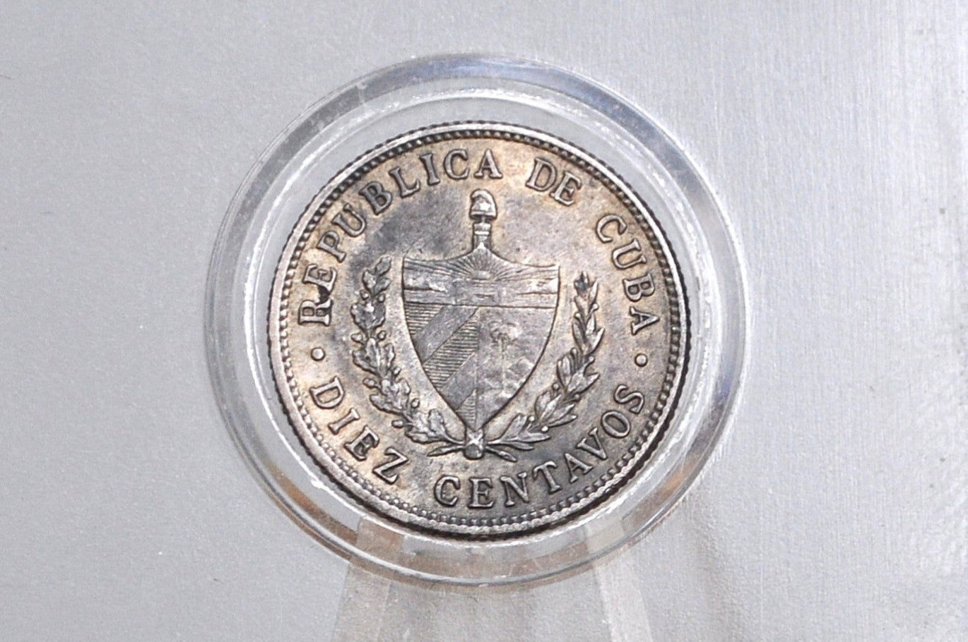 Rarer Silver 1915 Cuba Diez Centavos - VF/XF Condition - First Republic of Cuba - Cuban Coins -