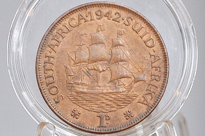 1942 South Africa 1 Penny UK Issue - Great Condition - George VI - Great Coin for a Collection -