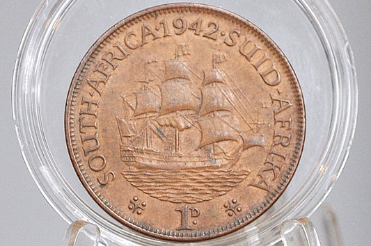 1942 South Africa 1 Penny UK Issue - Great Condition - George VI - Great Coin for a Collection -