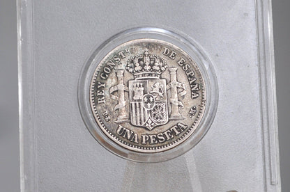 1876 Silver Spain 1 Peseta - Great Condition - Spanish Silver Peseta Coin 1876 - Alfonso XII -