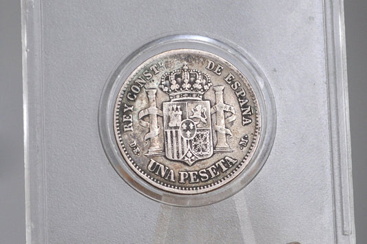 1876 Silver Spain 1 Peseta - Great Condition - Spanish Silver Peseta Coin 1876 - Alfonso XII -