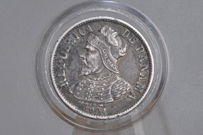 Rarer 1904 Panama 5 Centesimos  - Great Condition - Only 1,500,000 Made 1904 Panama 5 Cent Balboa