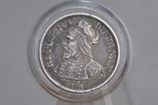 Rarer 1904 Panama 5 Centesimos  - Great Condition - Only 1,500,000 Made 1904 Panama 5 Cent Balboa