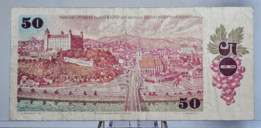 1987 Czechoslovakia 50 Korun Banknote - Ludovit Stur Type - 1987 Czechoslovakia State Bank Fifty Korun Note - P#96a