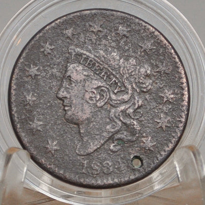 1834 Matron Head Liberty Head Large Cent Small 8, Large Stars, Medium Letters VF Details Environmental