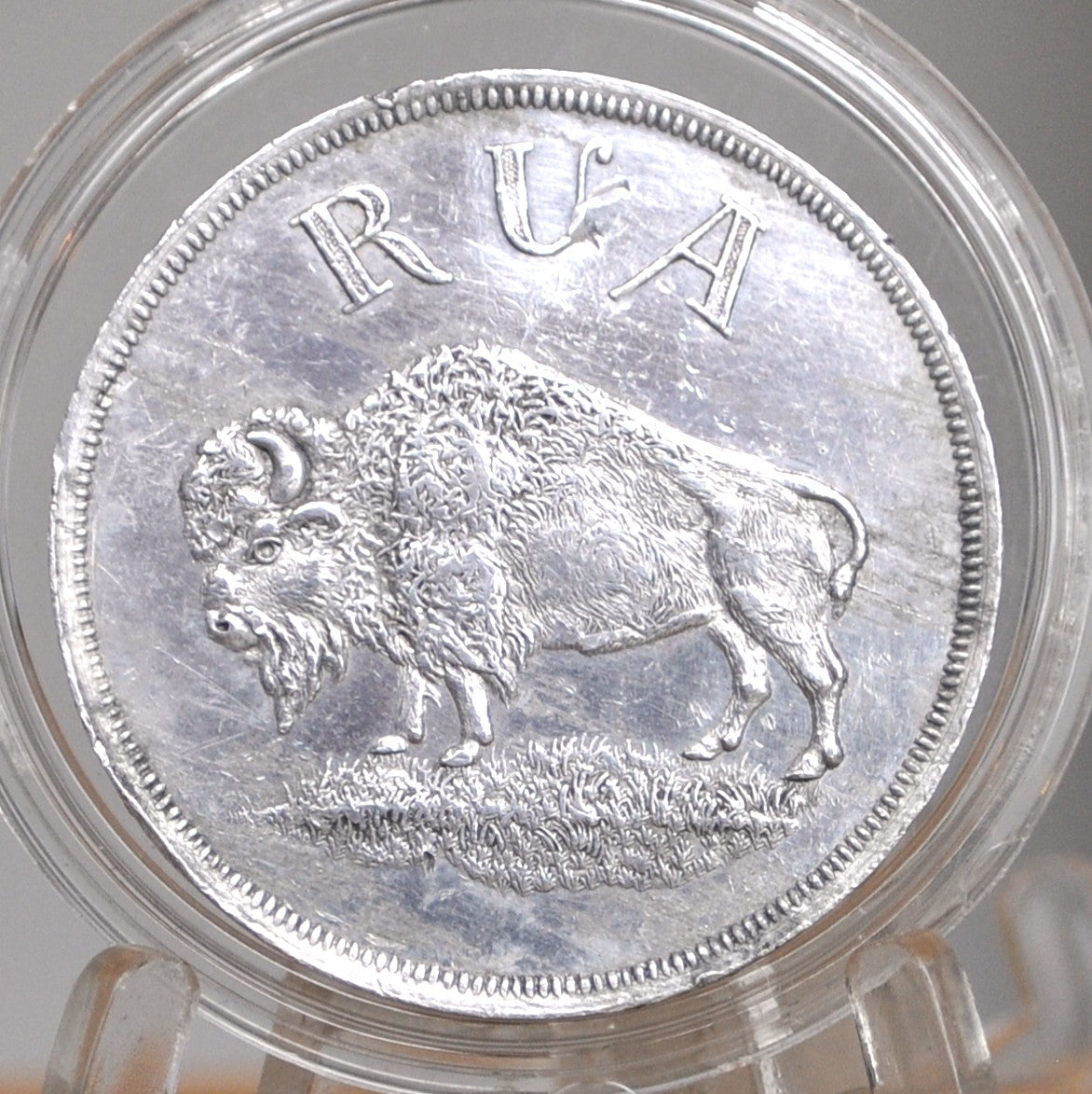 1901 Pan-American Exposition RUA Buffalo, U Can Bet Your Ass I am - Donkey/Buffalo Rebus Token 1901 Pan-American EXPO