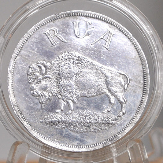 1901 Pan-American Exposition RUA Buffalo, U Can Bet Your Ass I am - Donkey/Buffalo Rebus Token 1901 Pan-American EXPO