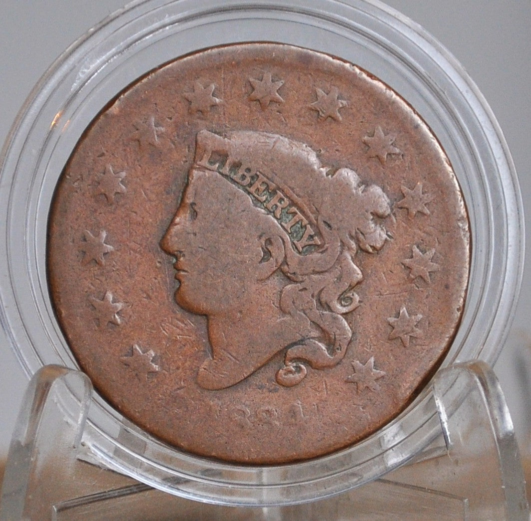 1834 Matron Head Liberty Head Large Cent Small 8, Large Stars, Medium Letters GOOD