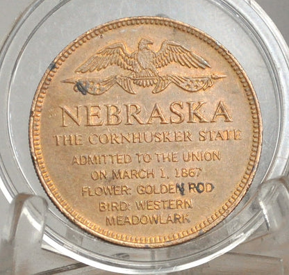 Nebraska, The Thirty-Seventh State Commemorative Token - 1867, The Cornhusker State Commemorative State Coin