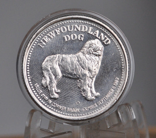 1982 Corner Brook Newfoundland Dog Trade Dollar - Corner Brook, Newfoundland Dog Canada Commemorative Token