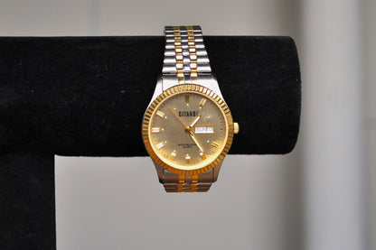 Stunning Gitano Gold and Silver Tone Day & Date Indicator Analog Watch - Working - Expansion Band - Water Resistant