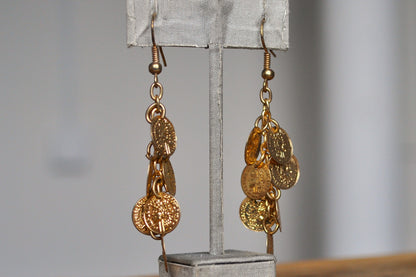 Shining Francais Republique Hammered Gold Coin Earrings - Coin Jewelry - Napoleon Coin Earrings
