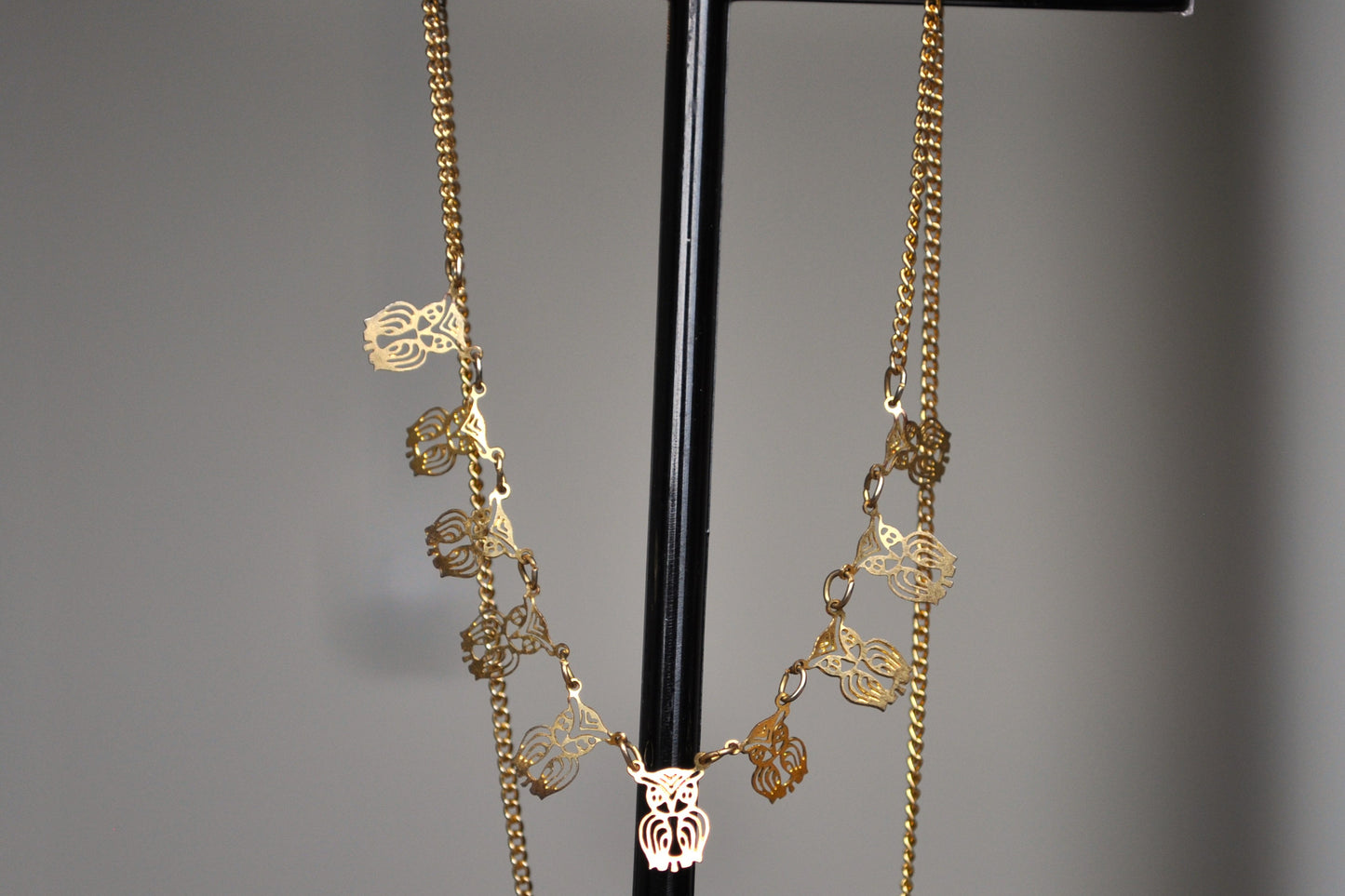 Beautiful Tiny Owl Charm Laser Cut Copper Necklace - 16 Inches - Athena Necklace