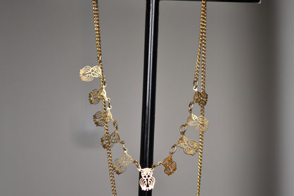 Beautiful Tiny Owl Charm Laser Cut Copper Necklace - 16 Inches - Athena Necklace