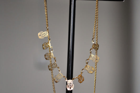 Beautiful Tiny Owl Charm Laser Cut Copper Necklace - 16 Inches - Athena Necklace