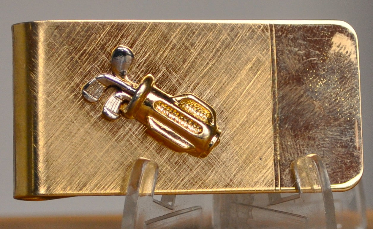 Vintage Gold-Tone Colibri Golf Money Clip