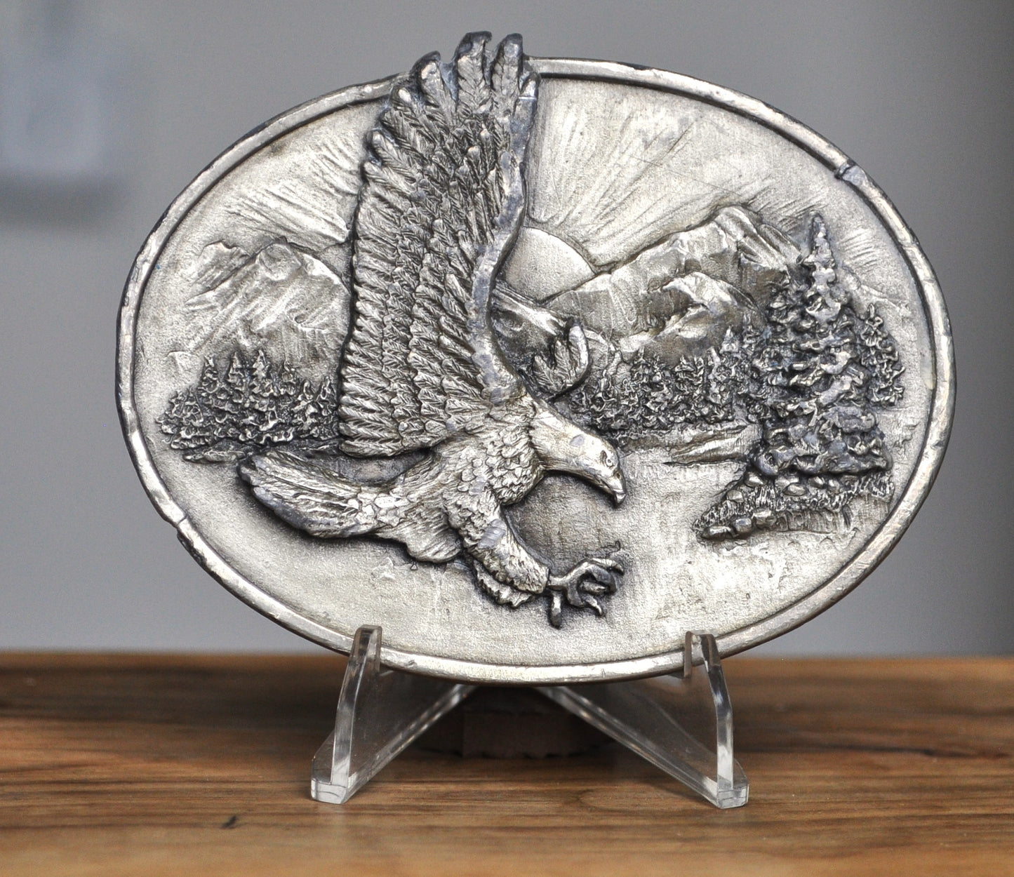 Vintage American Bald Eagle Oval Belt Buckle Siskiyou Buckle Company Williams Oregon