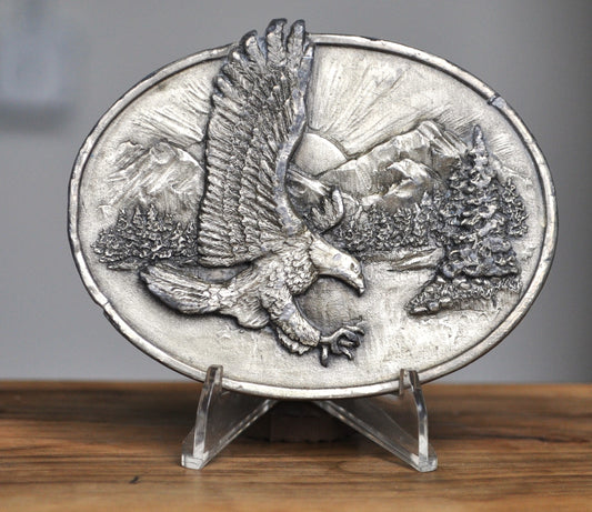 Vintage American Bald Eagle Oval Belt Buckle Siskiyou Buckle Company Williams Oregon