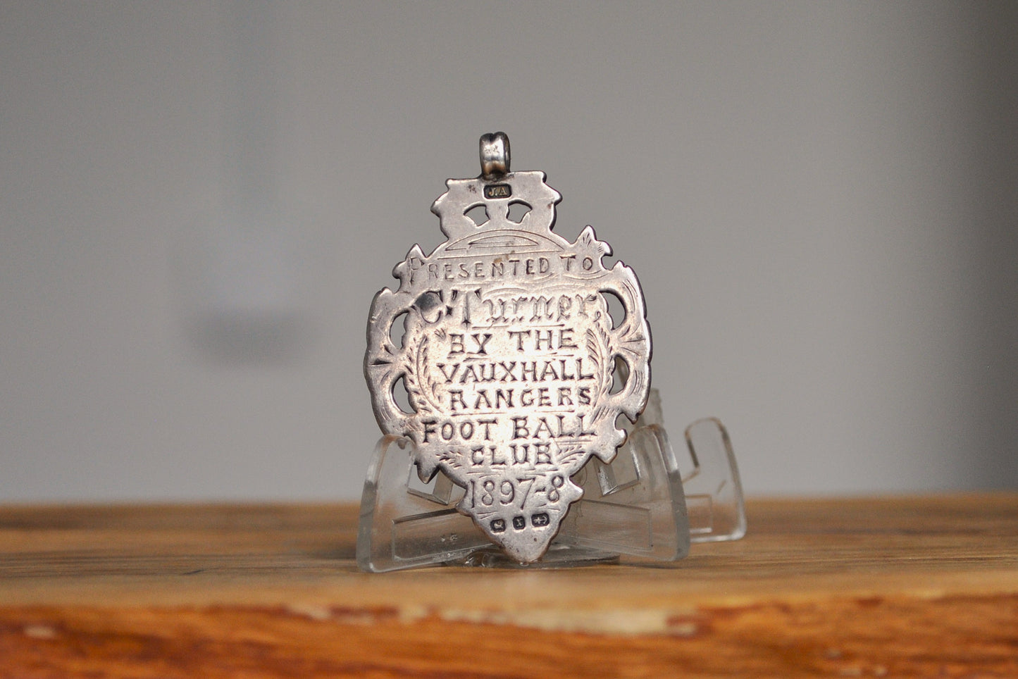 Antique 1897-1898 Vauxhall Rangers Football Club Midfielder Award Medal - C. Turner Recipient - Sterling Silver Soccer Medal - Vauxhall Rangers FC