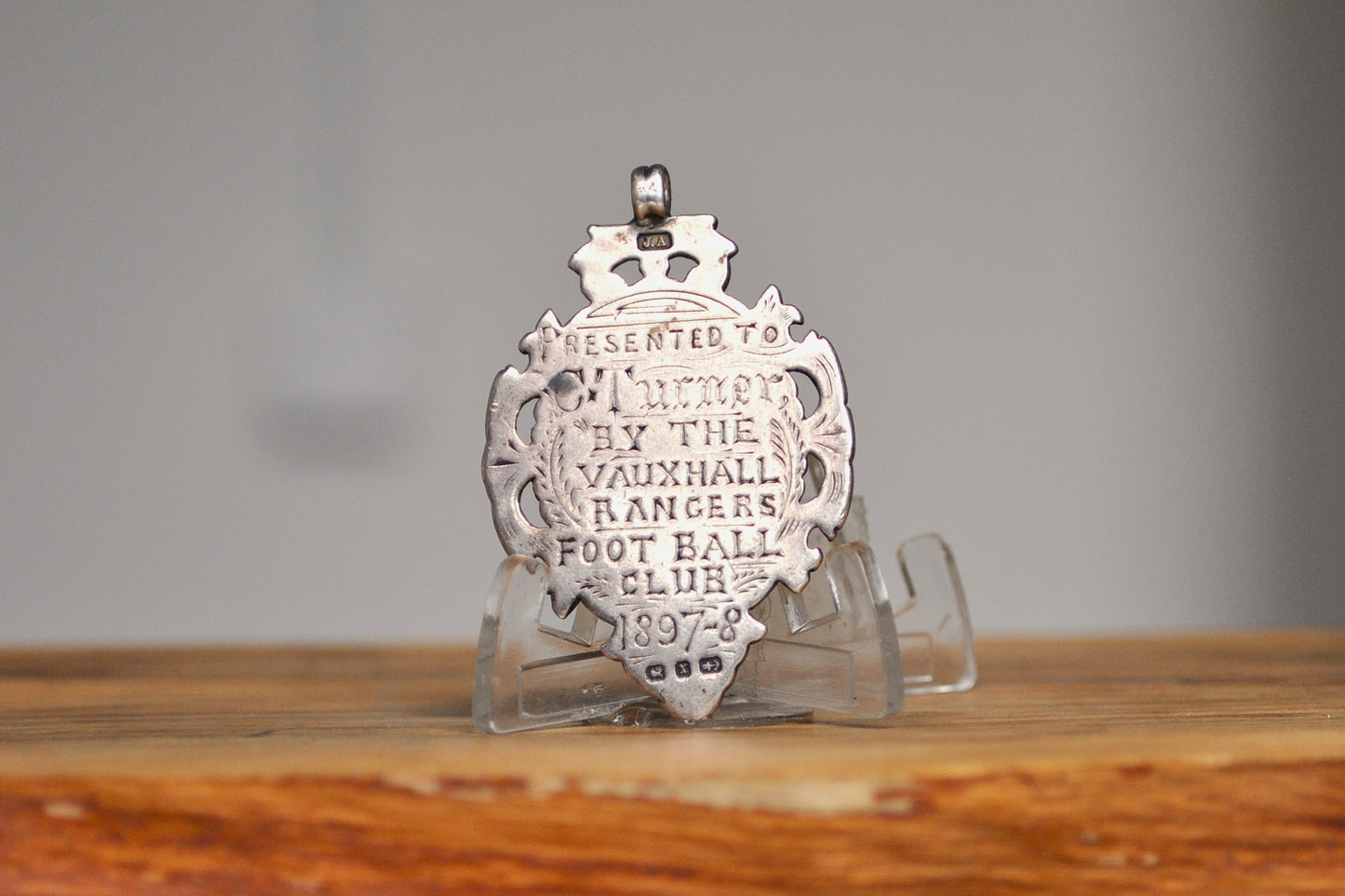 Antique 1897-1898 Vauxhall Rangers Football Club Midfielder Award Medal - C. Turner Recipient - Sterling Silver Soccer Medal - Vauxhall Rangers FC