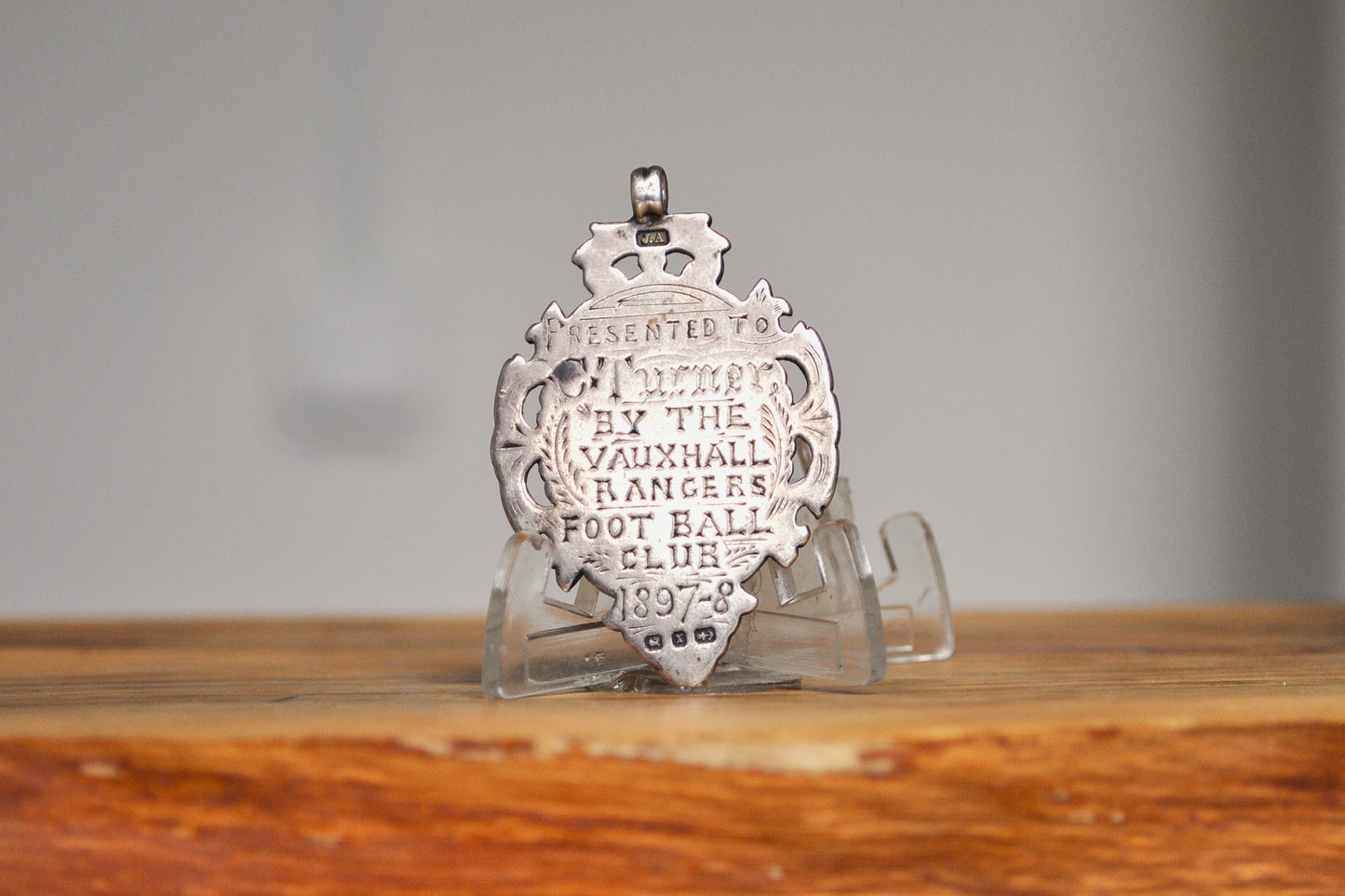 Antique 1897-1898 Vauxhall Rangers Football Club Midfielder Award Medal - C. Turner Recipient - Sterling Silver Soccer Medal - Vauxhall Rangers FC