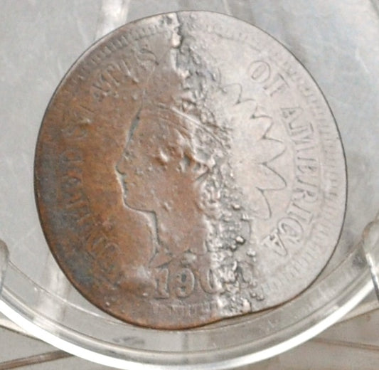 1900 Elongated/Flattened Indian Head Penny - Vintage Elongated Indian Head Penny Cent 1900