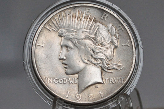 1921 Peace Silver Dollar - XF+ - 1921 High Relief Peace Dollar Silver - Rarer Coin, Nice Detail