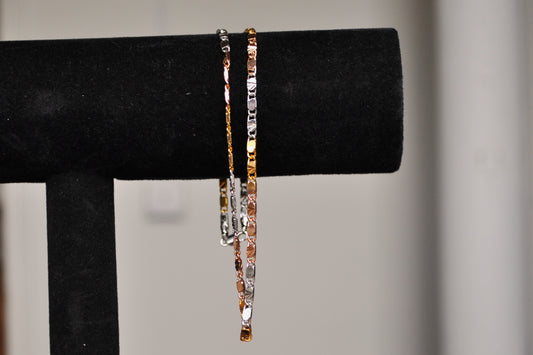 Rare 18K Gold Filled 3-Tone Necklace - 17 Inches - Gold, Rose-Gold, & Silver Toned Necklace - Stamped XP