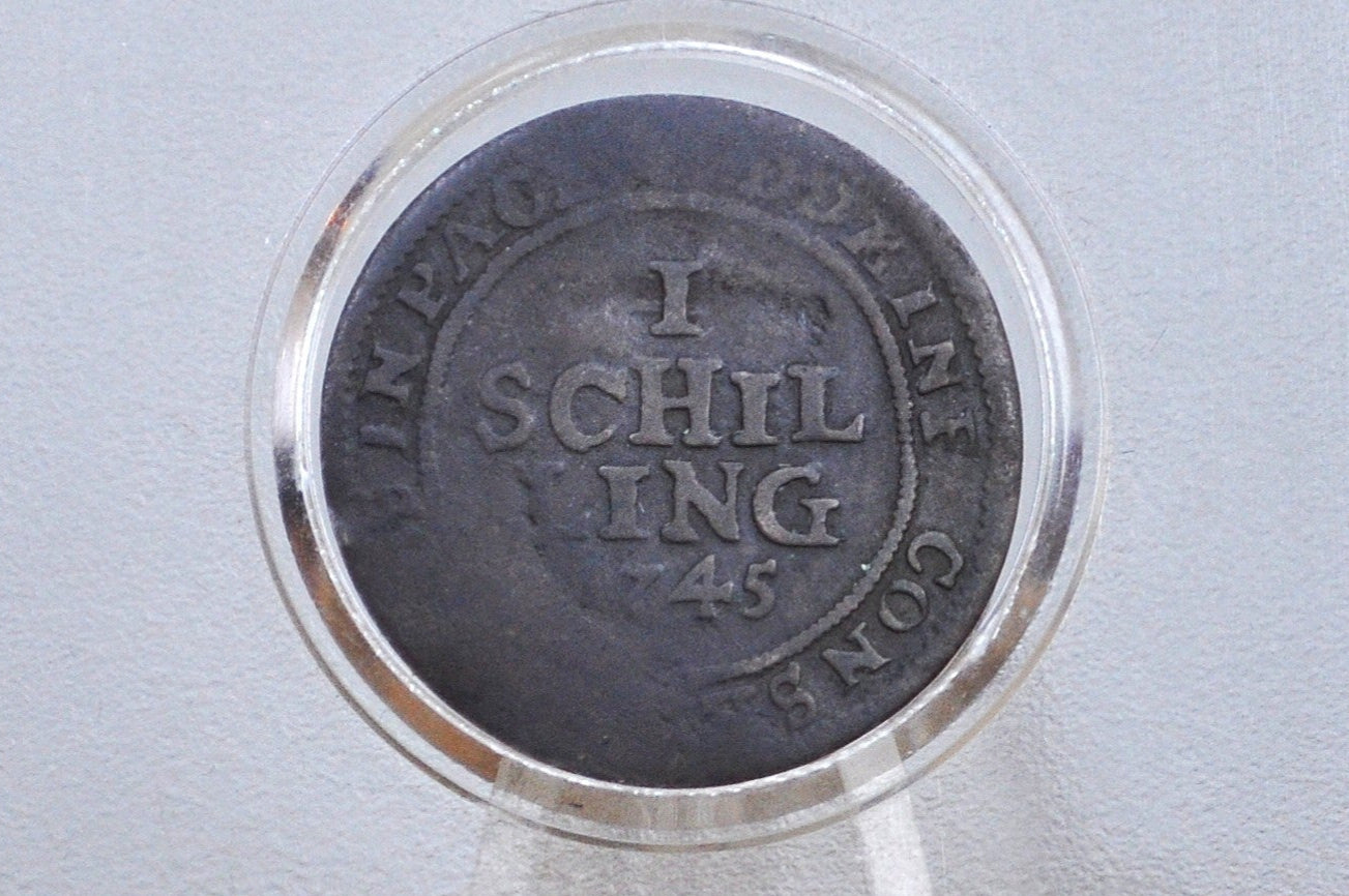 Rarer 1745 Switzerland Zurich 1 Schilling - Great Condition - 1745 City of Zurich Cantons Thaler -