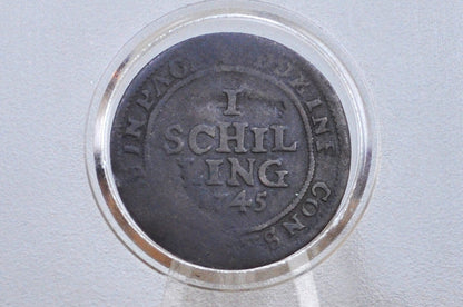 Rarer 1745 Switzerland Zurich 1 Schilling - Great Condition - 1745 City of Zurich Cantons Thaler -