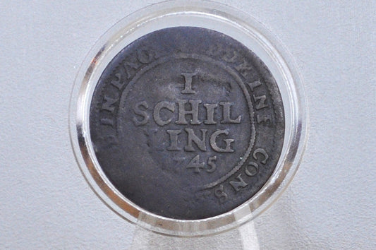 Rarer 1745 Switzerland Zurich 1 Schilling - Great Condition - 1745 City of Zurich Cantons Thaler -
