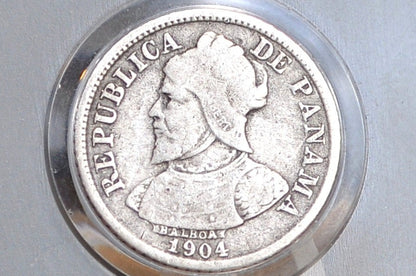 Rarer 1904 Panama 5 Centesimos  - Fine Condition - Only 1,500,000 Made 1904 Panama 5 Cent Balboa (Copy)
