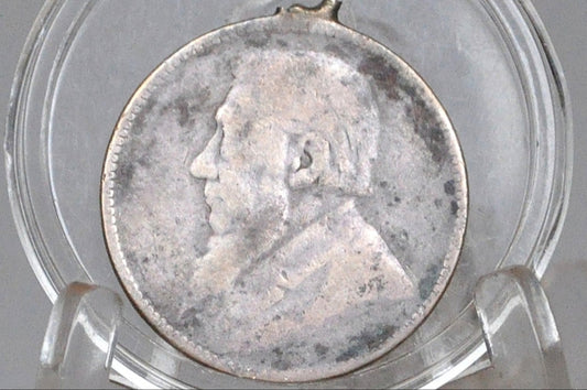 Rare 1894 Silver South Africa 1 Shillings - Great Condition, Pendant Loop - Sterling Silver - South Africa Republic Z.A.R. Pond -