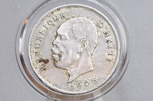 Rarer 1905 Haiti 5 Centimes - XF Condition - First Republic of Haiti - Haiti 5 Cent 1907 -