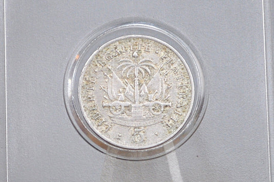 Rarer 1905 Haiti 5 Centimes - XF Condition - First Republic of Haiti - Haiti 5 Cent 1907 -