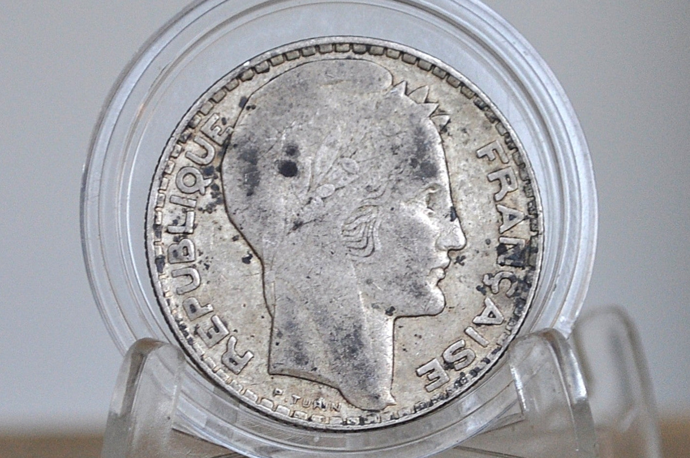 1931 Silver French 10 Franc Coin - VF/XF Condition - 1930s Silver Franc - Third Republic of France Silver Franc -
