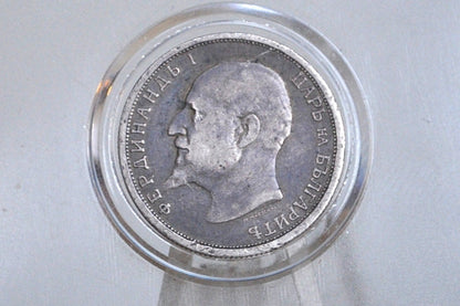 Bulgaria 1912 Silver 50 Stotinki - Ferdinand I - VF/XF Condition - Silver Bulgarian Stotinki -