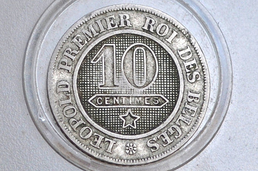 1861 Netherlands 10 Centimes Coin - Great Condition - King Leopold I - 1800s Netherland Coin - -