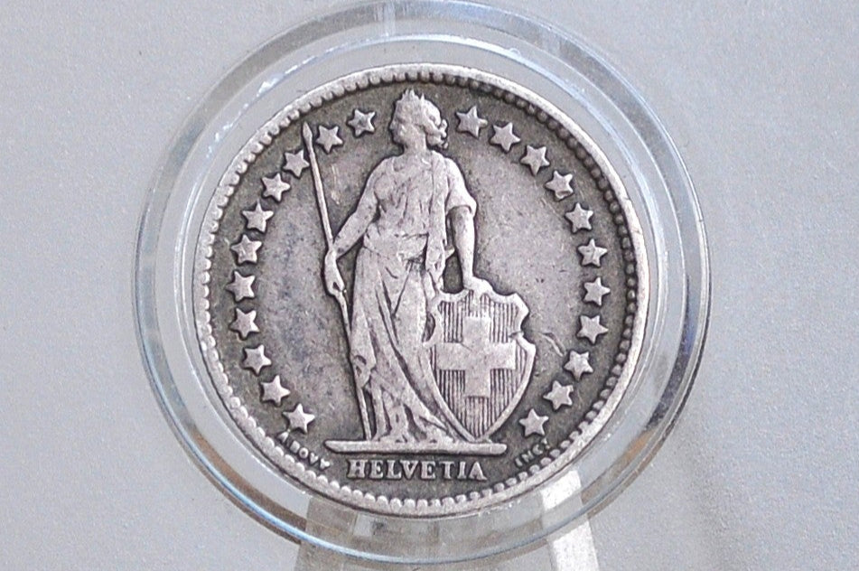 Silver 1907 Switzerland 1/2 Franc - XF Condition - Helvetica Standing 1/2 Franc - Federal State of Switzerland -