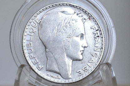 1930 Silver French 10 Franc Coin - VF/XF Condition - 1930s Silver Franc - Third Republic of France Silver Franc -