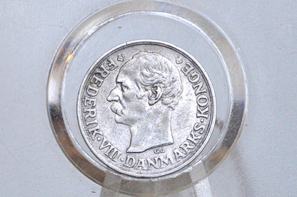 1912 10 Ore Denmark Silver - AU Condition - Frederick VIII - Danmark Ten Ore 1912, Great Coin for a Collection, High Grade -