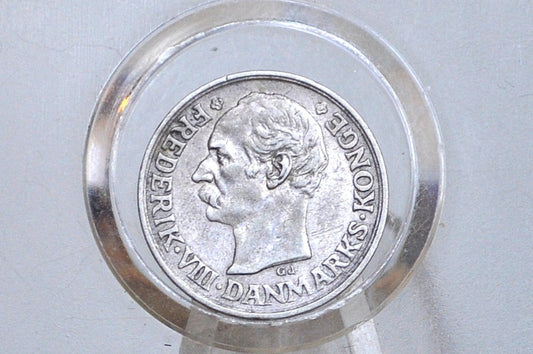 1912 10 Ore Denmark Silver - AU Condition - Frederick VIII - Danmark Ten Ore 1912, Great Coin for a Collection, High Grade -